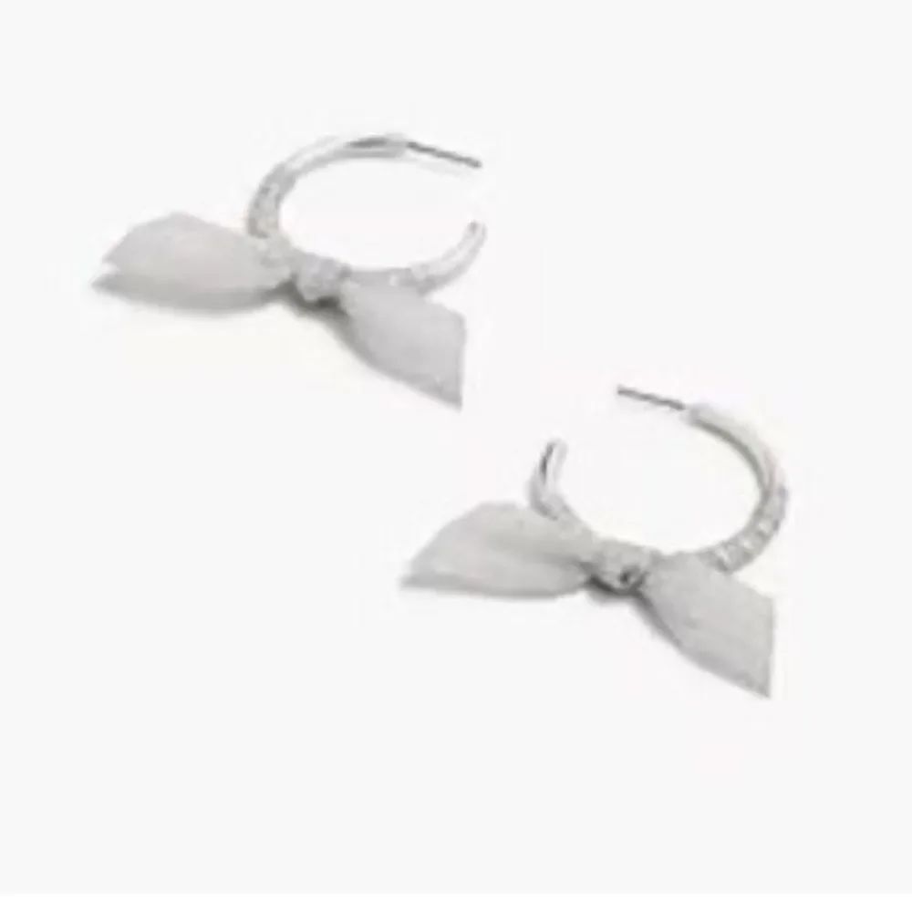 J. Crew Silver Bow Hoop Earrings